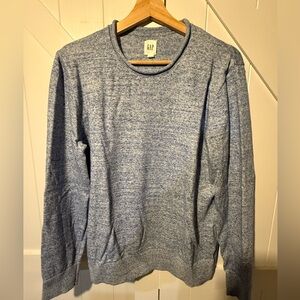 GAP Men's Heathered Blue Crewneck Sweater